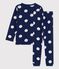 Pigiama a pois bambina/bambino in cotone biologico blu MEDIEVAL/bianco MARSHMALLOW