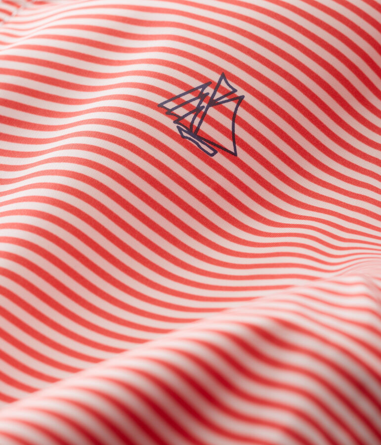 Giacca antivento rigata beb&egrave; unisex rosa GROSEILLER/bianco MARSHMALLOW