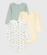 Set di body a maniche lunghe in cotone con stampa di ricci neonato
