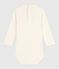 Body a dolcevita in cotone tinta unita neonato ecru MILK