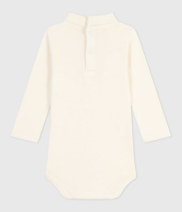 Body a dolcevita in cotone tinta unita neonato MILK