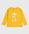 T-shirt a maniche lunghe in cotone con stampa bambino giallo NAPLES
