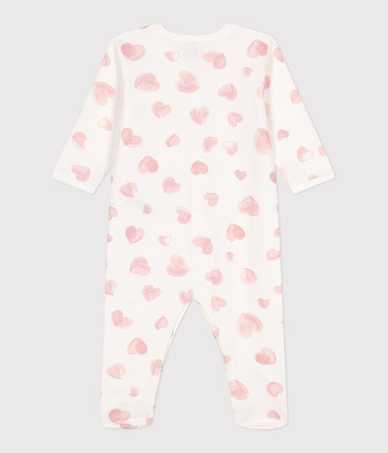 Pigiama in tessuto felpato spazzolato con colletto con stampa a cuori neonato bianco MARSHMALLOW/rosa CHARME