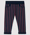 Pantalone bebè maschio in molleton blu SMOKING/bianco MULTICO