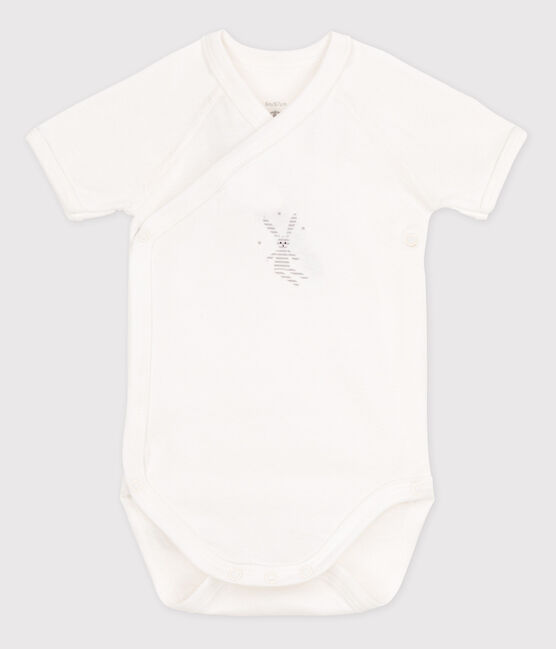 Body incrociato a manica corta bebè unisex bianco MARSHMALLOW/ DIDOU3