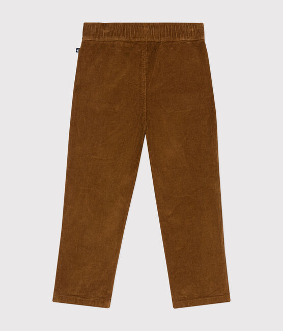 Pantaloni dalla linea dritta in velluto bambino marrone CUIVRE