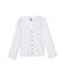 Cardigan bambina tinta unita bianco ECUME