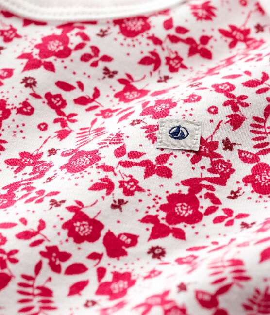 Body manica corta bebè bambina bianco MARSHMALLOW/rosa FLASHY