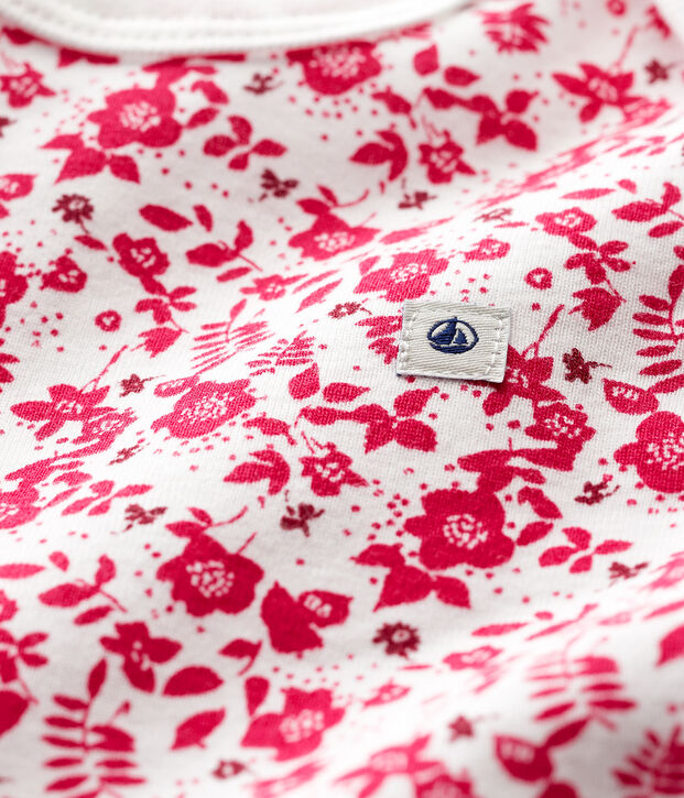 Body manica corta beb&egrave; bambina bianco/rosa