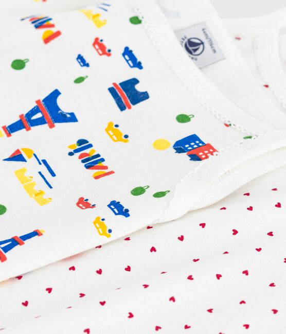 Set di canotte con spalline in cotone con stampa Parigi bambina variante 1