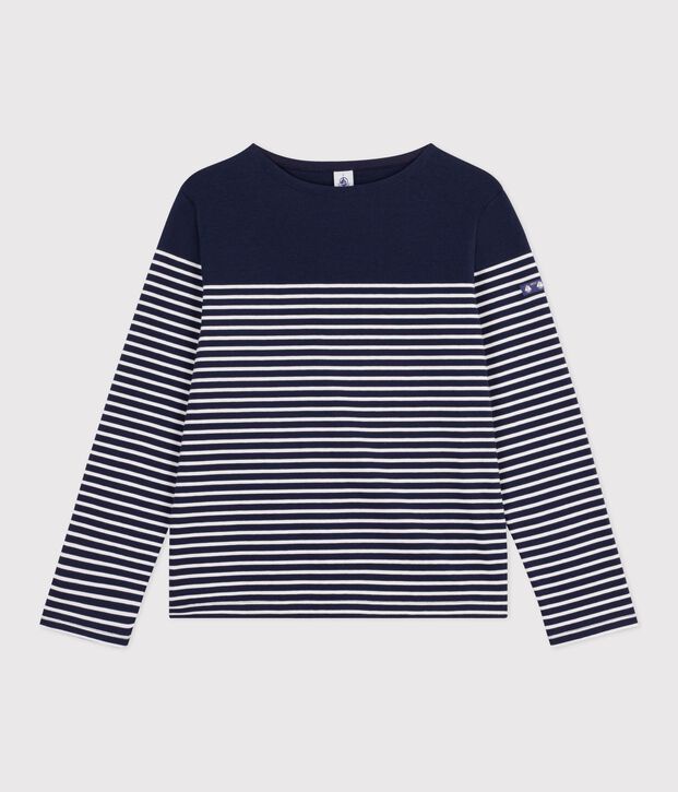 Marini&egrave;re in cotone a righe donna blu/bianco