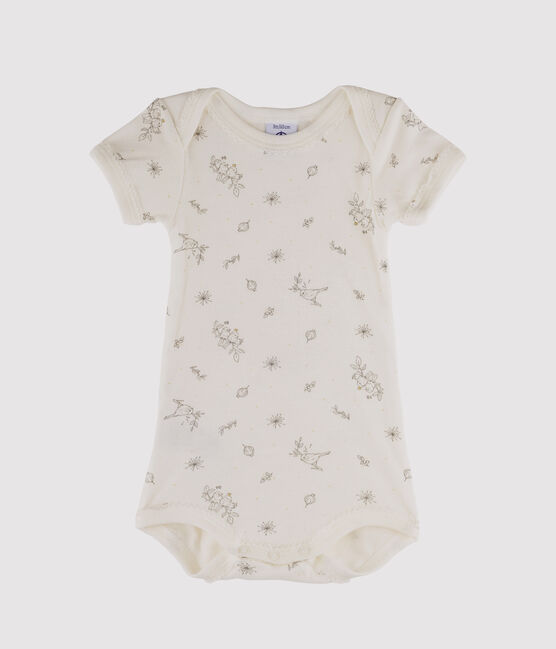Body manica corta bebè bambina bianco MARSHMALLOW/bianco MULTICO