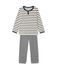 Pigiama per bambino 3 pezzi beige COQUILLE/blu SMOKING