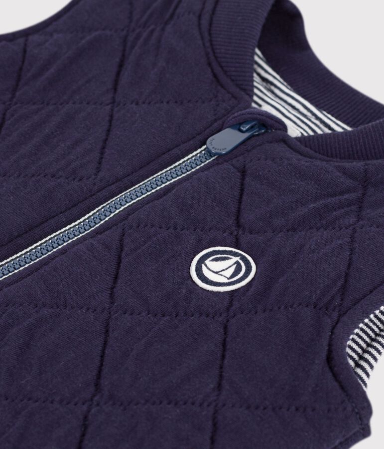 Piumino senza maniche in cotone trapuntato neonato blu