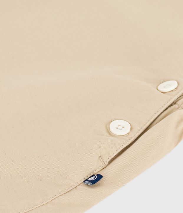 Salopette corta in serge tinta unita neonato beige