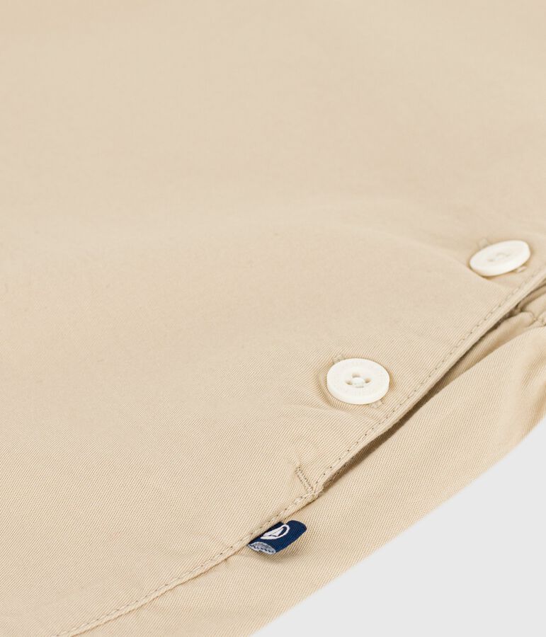 Salopette corta in serge tinta unita neonato beige