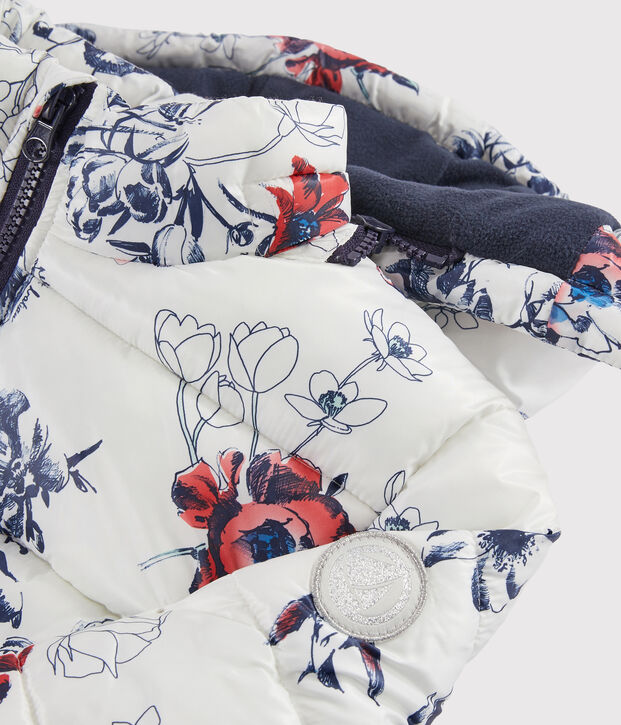 Piumino bambina bianco/multicolore