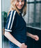 tee-shirtdonna maniche corte in lino blu SMOKING