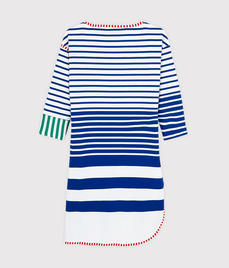 Abito riedizione Hy&egrave;res donna bianco LAIT/blu SURF