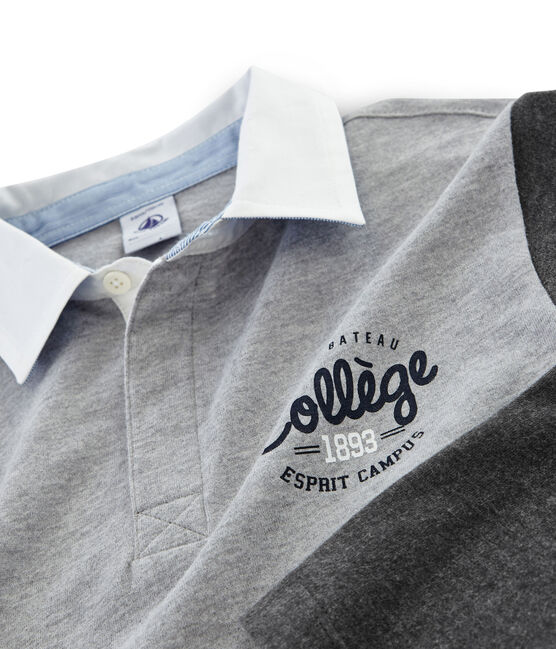 Polo rugby bambino grigio SUBWAY/nero CITY