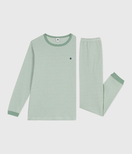 Pigiama in cotone a righe bambino SAULE/ MARSHMALLOW