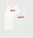 Confezione da 2 canotte con spalline bambina cotone