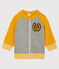 Cardigan zippato bebè maschio in tubique grigio SUBWAY/giallo BOUDOR