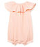 Tutina corta bambina a righe bianco MARSHMALLOW/rosa ROSAKO