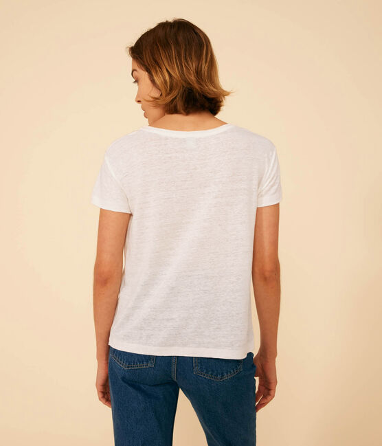 T-shirt Le Droit girocollo in lino donna bianco ECUME