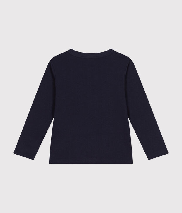 T-shirt a maniche lunghe in jersey sottile bambino blu