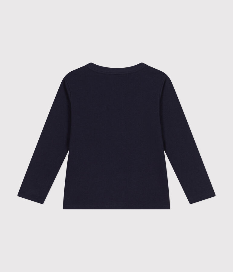 T-shirt a maniche lunghe in jersey sottile bambino blu