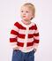 Cardigan in cotone a righe neonato rosa/rosa