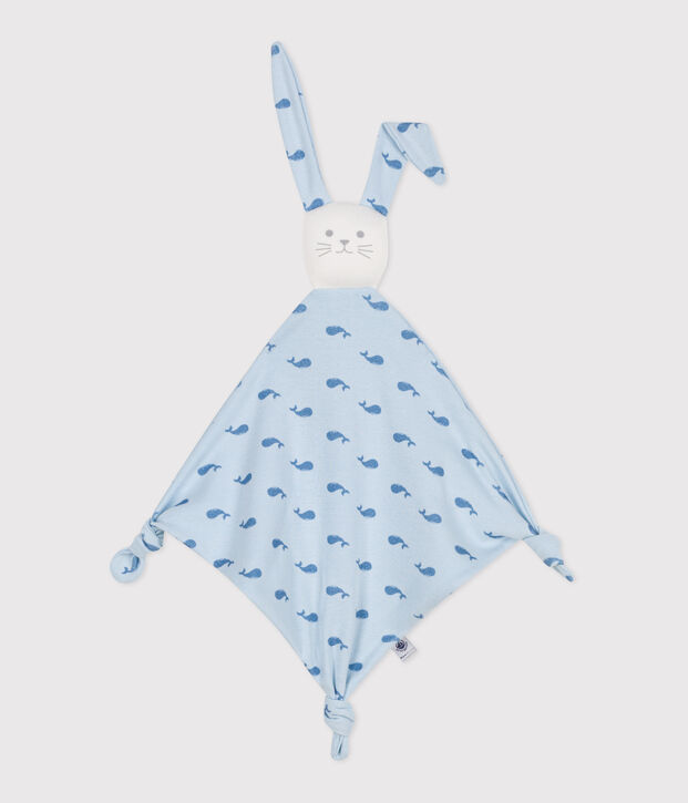 Doudou in cotone stampato neonato blu/blu