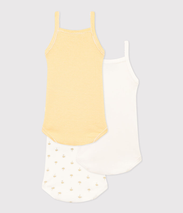 Confezione da 3 body con spalline in cotone motivo palme multicolore