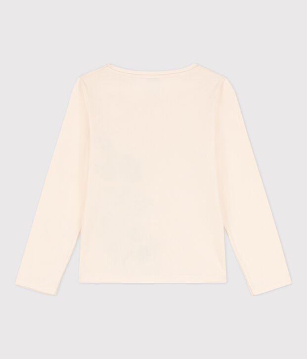 T-shirt a maniche lunghe in cotone bambino unisex ecru/blu
