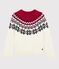Pullover in lana e cotone bambino bianco MARSHMALLOW/bianco MULTICO