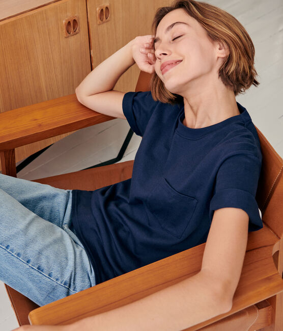 T-shirt Donna/Uomo blu SMOKING