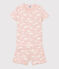 Pigiama corto nuvole bambina in cotone  SALINE/ MARSHMALLOW