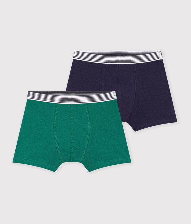 Set di boxer in cotone ed elastan tinta unita bambino multicolore