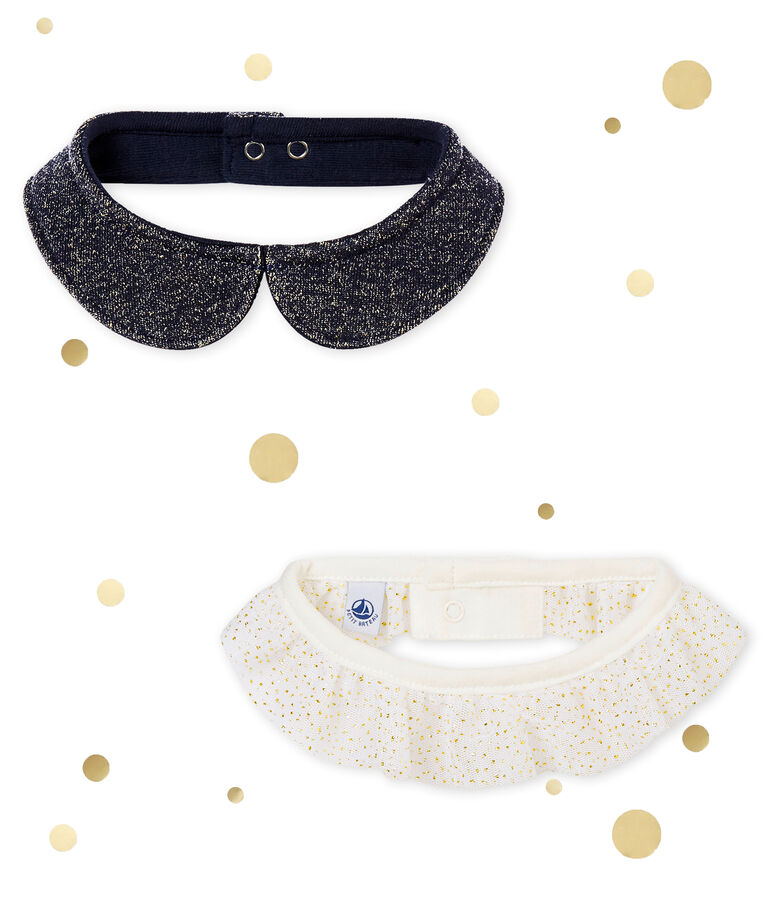 Lotto di due colletti per beb&eacute; femmina multicolore