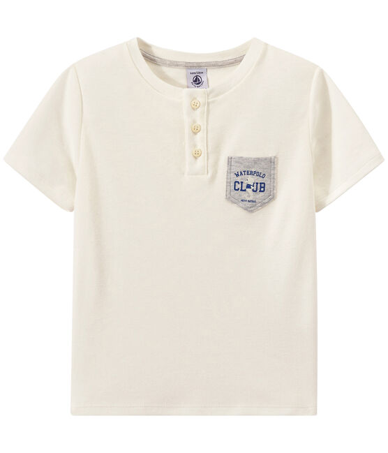 T-shirt bambino con scollo serafino bianco MARSHMALLOW