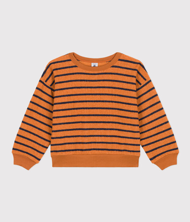 Felpa in spugna DD2:D116 bambino unisex marrone/blu