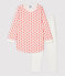 Camicia da notte bambina a fiori in cotone biologico bianco MARSHMALLOW/ SPICY