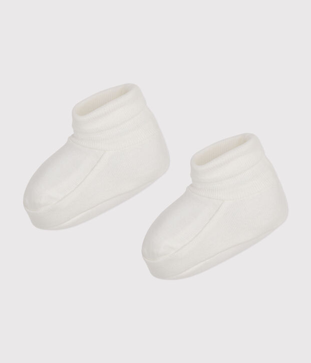 Babbucce nascita in cotone neonato bianco