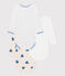 Set di 3 body a maniche lunghe in cotone a cuori blu neonato variante 1
