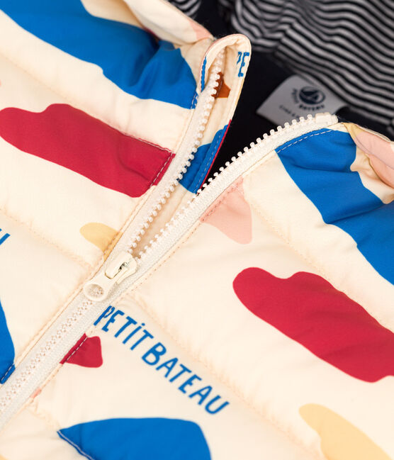 Piumino riciclato e stampato per neonato bianco AVALANCHE/ MULTICO