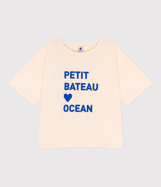 T-shirt LE BOXY larga in cotone donna ecru AVALANCHE