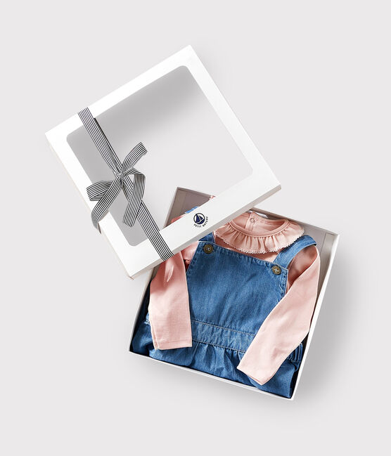 Confezione regalo bebè con body e abito variante 1