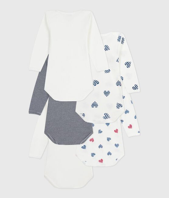 Set di body a maniche lunghe in cotone con stampa a cuori neonato variante 1