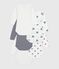 Set di body a maniche lunghe in cotone con stampa a cuori neonato variante 1